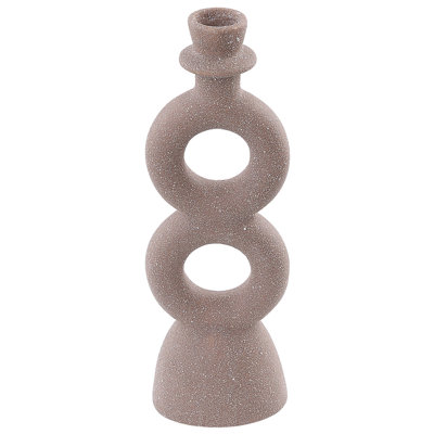 Beliani Candle Holder Naousa Ceramic 23 Cm Beige from B&Q