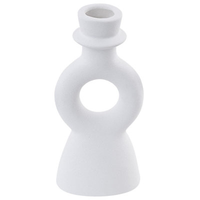 Beliani Candle Holder Sparta Ceramic 17 Cm Off-White from B&Q