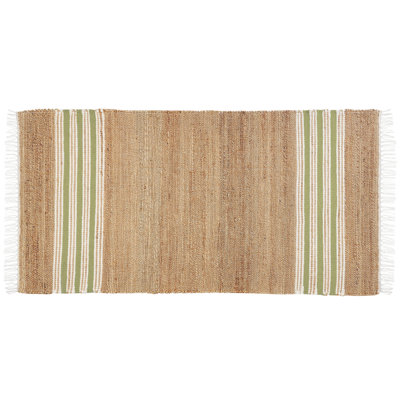 B&Q -  Rug Mirza Olive Green 80 X 150 Cm Jute