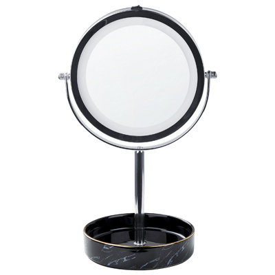 Beliani Makeup Mirror Led Savoie Black/ Silver from B&Q