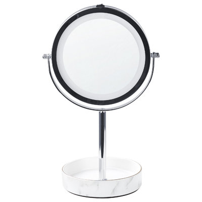 Beliani Makeup Mirror Led Savoie White/ Silver from B&Q
