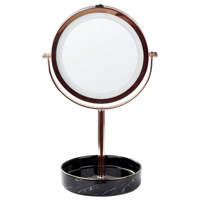 Beliani Makeup Mirror Led Savoie Rose Gold from B&Q