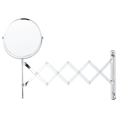 B&Q -  Extending Wall Makeup Mirror Yvelines 57 Cm 36 Cm Metal Silver