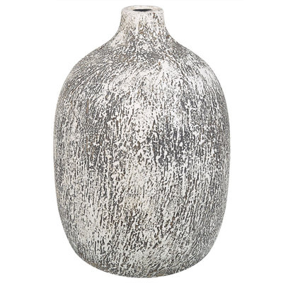 Beliani Flower Vase Vigo Ceramic 36 Cm Grey from B&Q