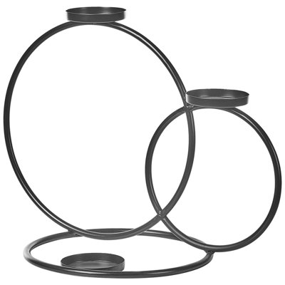 Beliani Candle Holder Cakung Metal 33 Cm Black from B&Q