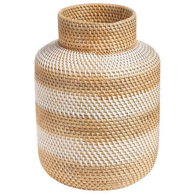 Beliani Decorative Vase Renun Ceramic 36 Cm Natural from B&Q