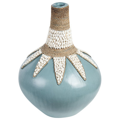 Beliani Decorative Vase Silau Ceramic 43 Cm Blue from B&Q