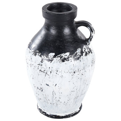 Beliani Decorative Vase Massalia Ceramic 33 Cm White from B&Q