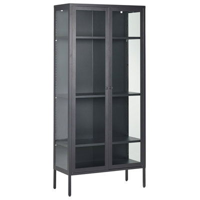 B&Q -  Glass Display Cabinet Harty Metal 80 Cm Black