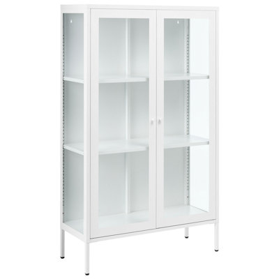 B&Q -  Glass Display Cabinet Nash Metal 90 Cm White