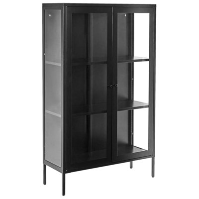 B&Q -  Glass Display Cabinet Nash Metal 90 Cm Black
