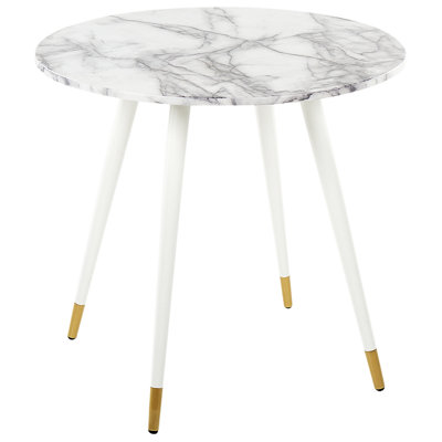 Beliani Dining Table Gutiere White Marble 80 Cm 80 Cm from B&Q