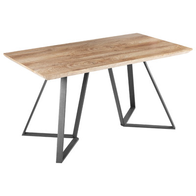 Beliani Dining Table Upton Light Brown 140 Cm 80 Cm from B&Q