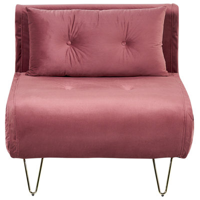 Beliani Single Sofa Bed Vestfold Velvet Pink from B&Q
