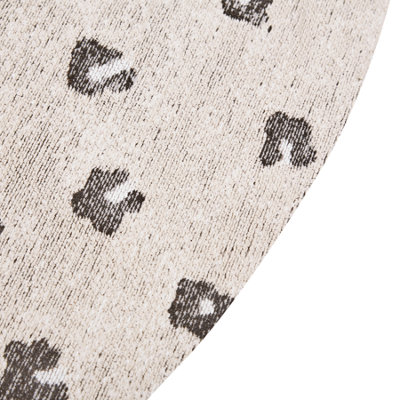 B&Q -  Round Cotton Area Rug 140 Cm Beige Afis