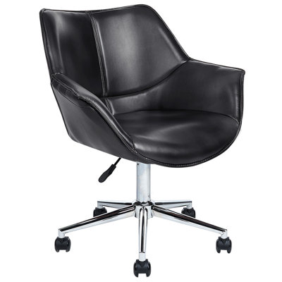Beliani Desk Chair Newdale Faux Leather Black from B&Q