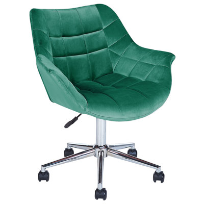 B&Q -  Desk Chair Labelle Velvet Emerald Green