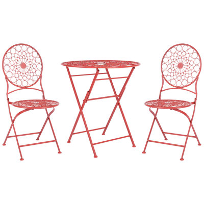 Beliani Bistro Set Folding Scario Metal Red from B&Q