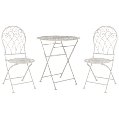 B&Q -  Bistro Set Folding Stiffe Metal White