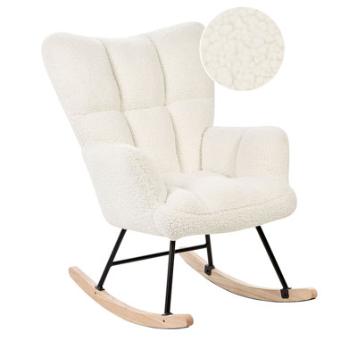 B&Q -  Rocking Chair Oulu Boucle White