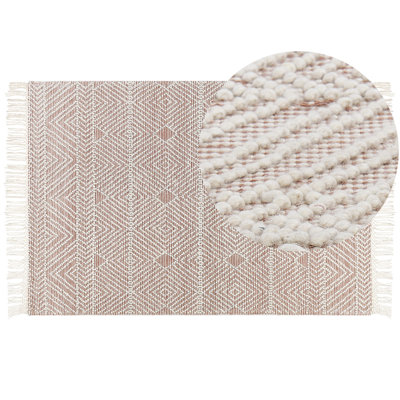 B&Q -  Rug Kestel Brown Beige 160 X 230 Cm Wool