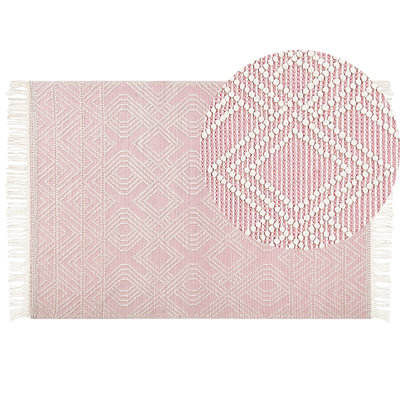 B&Q -  Rug Adana Pastel Pink 160 X 230 Cm Wool
