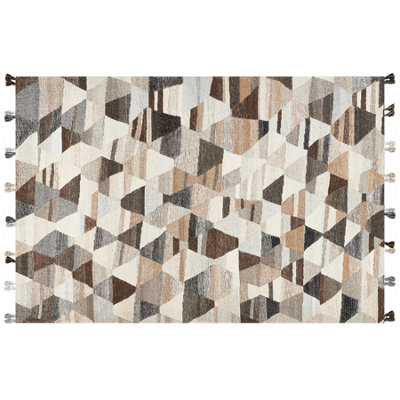 B&Q -  Rug Argavand Beige 200 X 300 Cm Wool Kilim