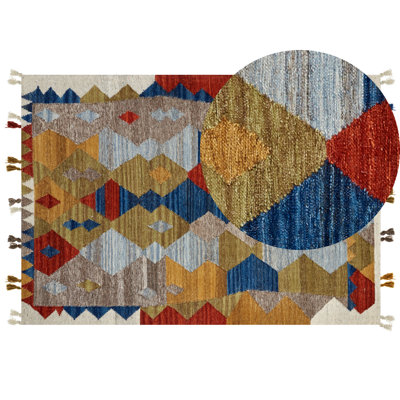 B&Q -  Rug Arzakan Multicolour 160 X 230 Cm Wool Kilim