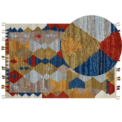 B&Q -  Rug Arzakan Multicolour 200 X 300 Cm Wool Kilim