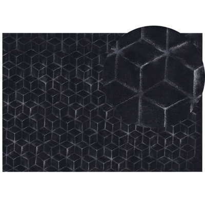 B&Q -  Faux Fur Rug Thatta Black 160 X 230 Cm