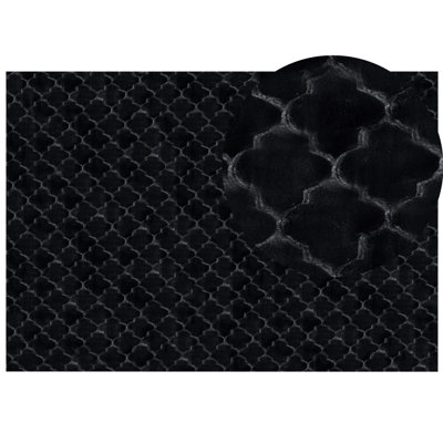 B&Q -  Faux Fur Rug Gharo Black 160 X 230 Cm
