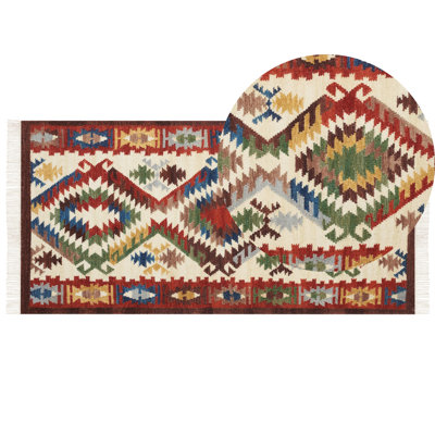 B&Q -  Rug Arevik Multicolour 80 X 150 Cm Wool Kilim