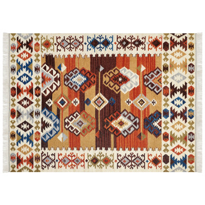 B&Q -  Rug Vosketap Multicolour 160 X 230 Cm Wool Kilim