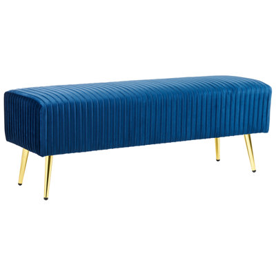 B&Q -  Upholstered Bench Paterson Velvet Blue