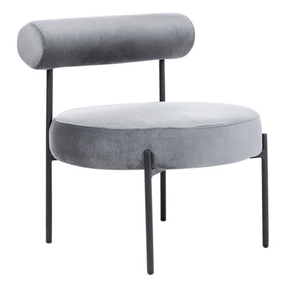 Beliani Industrial Armchair Alpha Velvet Grey from B&Q