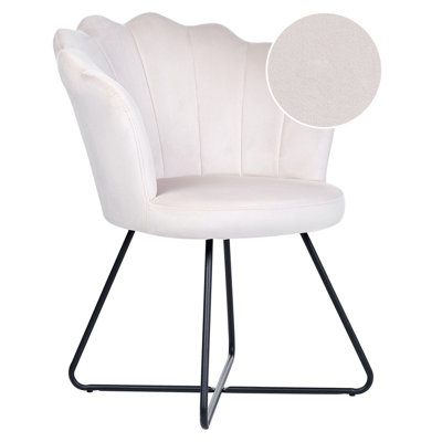Beliani Armchair Lovelock Velvet Off-White from B&Q