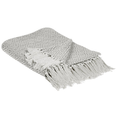 Beliani Blanket Mityal Cotton 125 X 150 Cm Taupe from B&Q