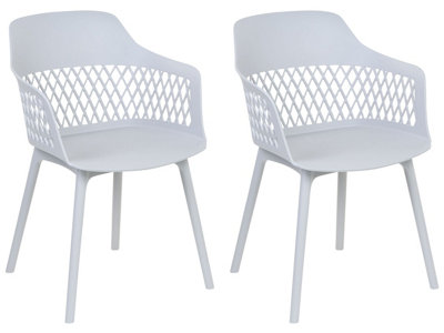 B&Q -  Set Of 2 Dining Chairs Almira Light Grey