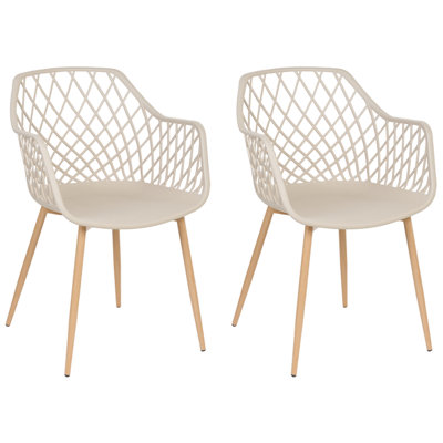 B&Q -  Set Of 2 Dining Chairs Nashua Beige
