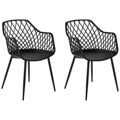B&Q -  Set Of 2 Dining Chairs Nashua Ii Black