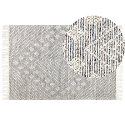 B&Q -  Rug Savur Grey 160 X 230 Cm Wool