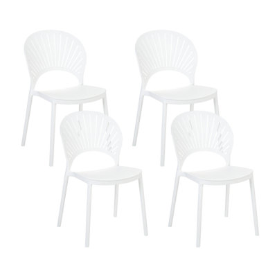 Beliani Set Of 4 Garden Chairs Ostia White