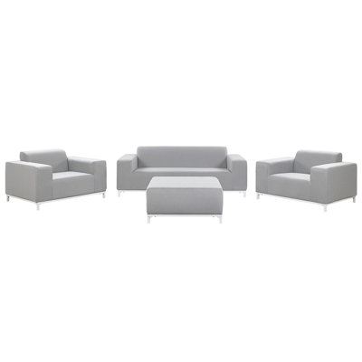 B&Q -  Garden Lounge Set With Table 5 Seater Rovigo Light Grey