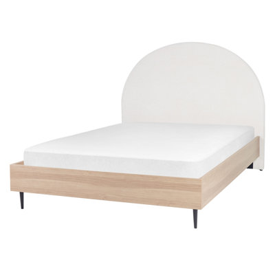 Beliani Bed Fabric Millay 140 X 200 Cm (Eu Double) Off-White from B&Q