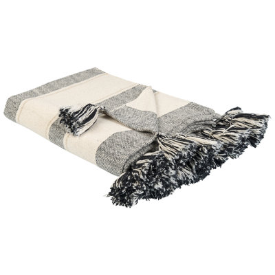 Beliani Blanket Cayir Cotton 130 X 170 Cm Beige from B&Q