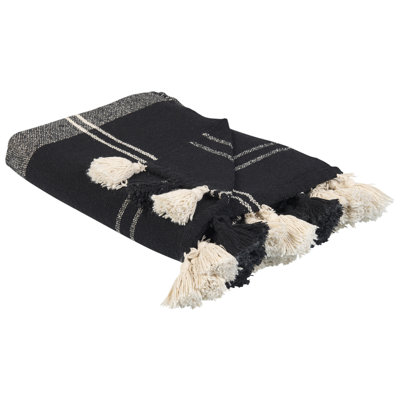 Beliani Blanket Kulac Cotton 130 X 170 Cm Black from B&Q