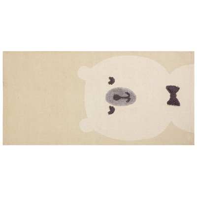 B&Q -  Kids Rug Simau Beige 80 X 150 Cm Cotton