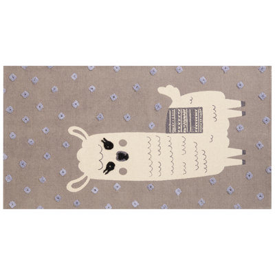 B&Q -  Kids Rug Lubuk Brown 80 X 150 Cm Cotton