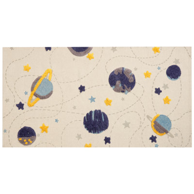 B&Q -  Kids Rug Langsa Beige 80 X 150 Cm Cotton