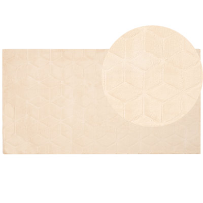 B&Q -  Faux Fur Rug Thatta Beige 80 X 150 Cm
